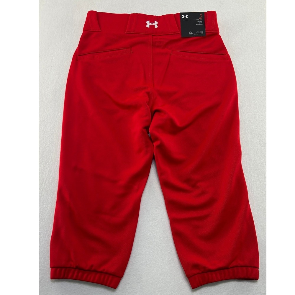 Under Armour Women's Red Baseball Pants Cropped Size XS NEW - Picture 7 of 9